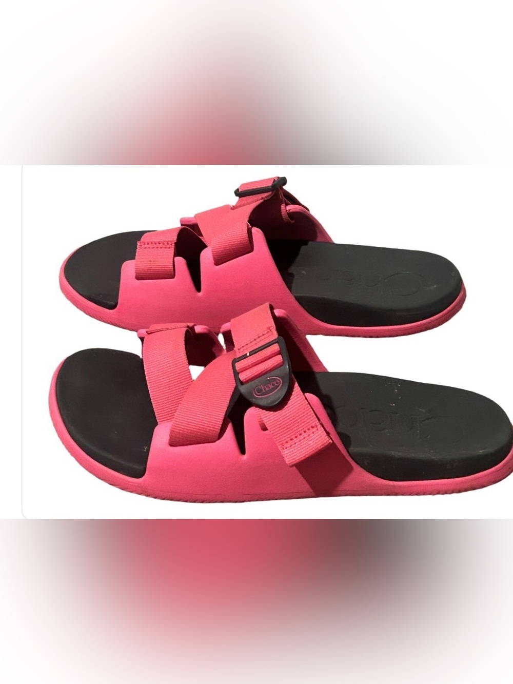 Chaco Size 9 Pink Slide Sandals with Adjustable Straps
